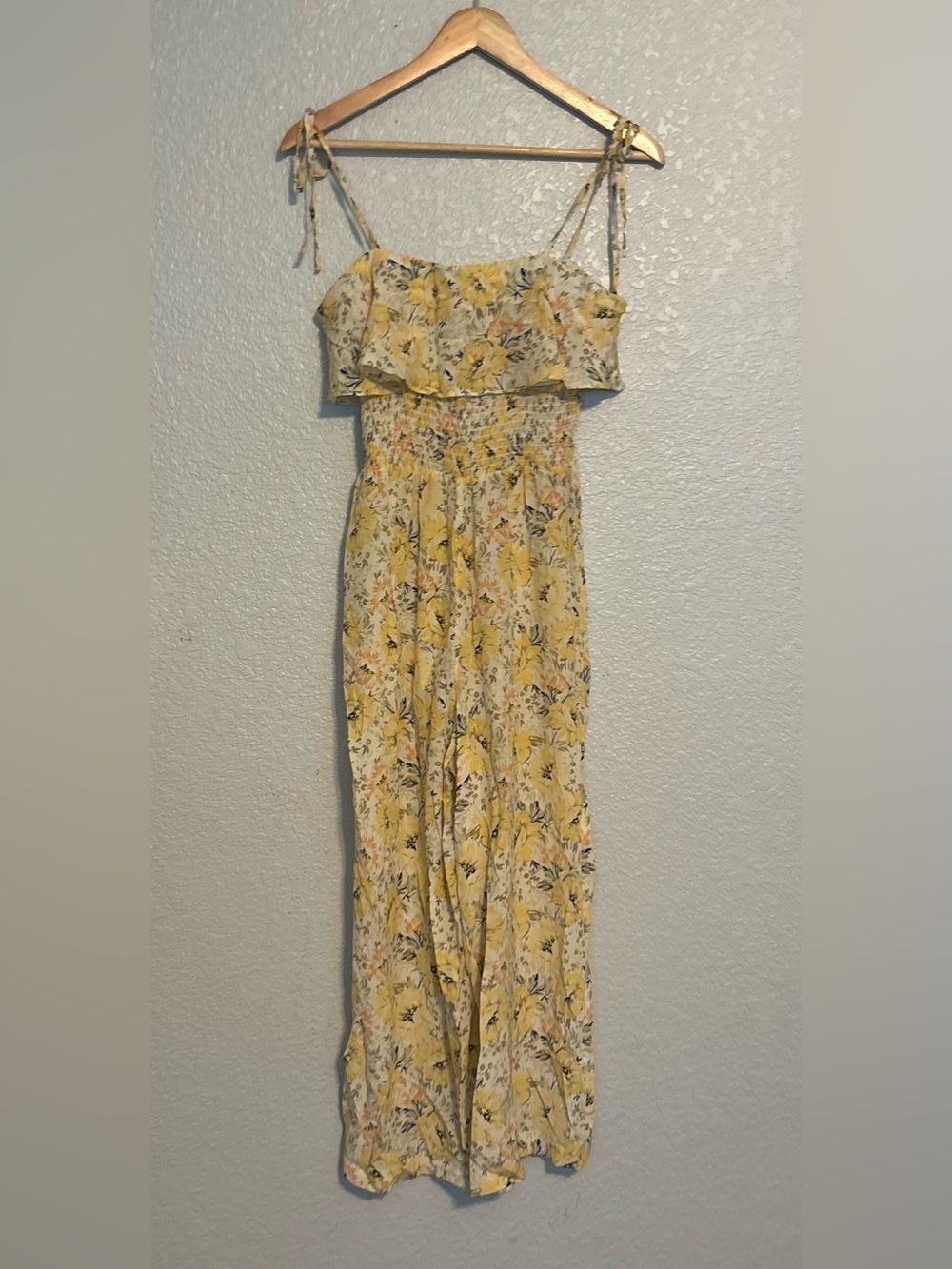 INTERMIX Yellow Floral Jumpsuit Romper